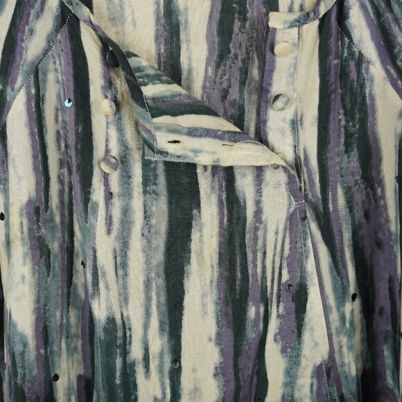 Kas New York Womens Boho Sequin Embellished Short Sleeve Dress S Multicolor - Picture 3 of 9